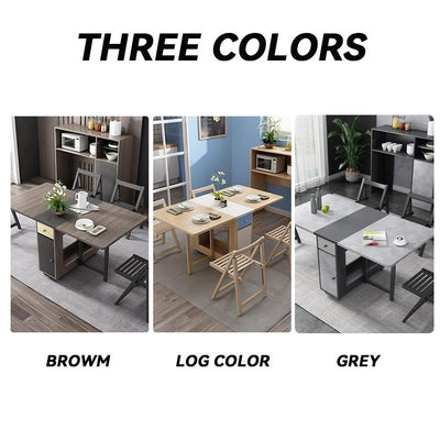 HQ Nordic Multifunctional Folding Dining Table And Chair Combination Modern Minimalist Family Home