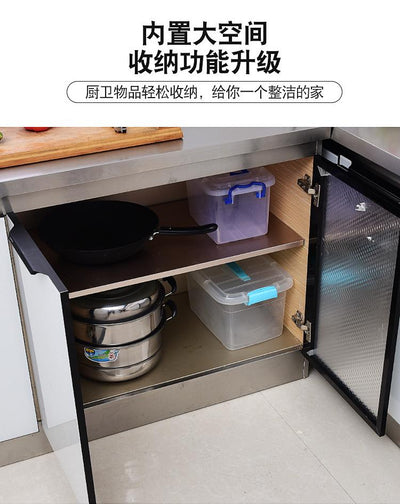 YSHF Kitchen Cabinet Storage Household With Gas Stove Sink Kitchen Cupboards Stainless Steel Kitchen