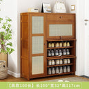 Rattan solid wood Shoe cabinet breathable large capacity deodorant rattan weaving porch cabinet