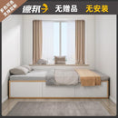 (PANDA) Wardrobe Bed Integrated Solid Wood Small Family with Bookcase Bed Computer Desk Wall