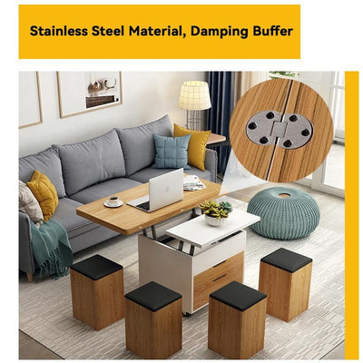 Simple Lifting Tea Table Dual-use Living Room Small Multi-functional Folding Coffee Table Telescopic