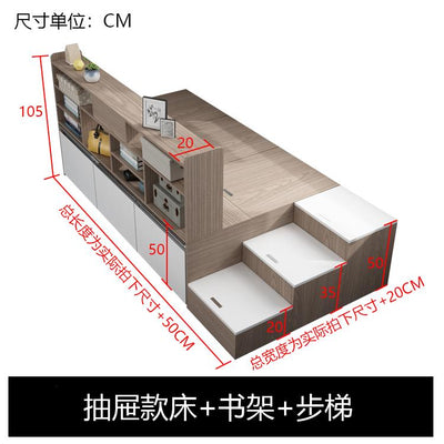 Bookcases One Custom Step-by-step Rice Single Bed Small Tatami Storage Bed Japanese-style High Box