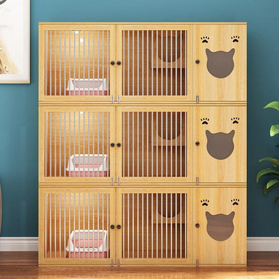 GAOBO Cat Cage Pot Nest Cage Villa Solid Wood Luxury Three Storey Household Cabinet General Cat