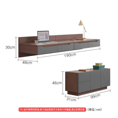 AUSITUR Desktop Computer Table Bookcase Bookshelf Integrated Wall-mounted Table Study Desk