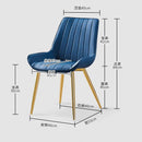 DF Upgrade Dining Chair With Gold Legs Waterproof Leather Nordic Chair Home Back Stool