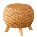 Rattan-made Low Balcony Bench Sofa Straw-made Household Seat Pier Small Round Stool Tatami Chair