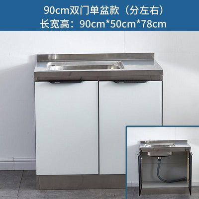 Kitchen Cabinet Sink Cabinet Stainless Steel Simple Assembly Cupboard Kitchen Stove Cabinet Kitchen