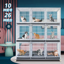 YIPET Three Layer Cat Cage With Partition Pet Multi-layer Breeding Cage Pet Shop Foster Cage