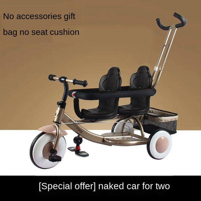 Twin Tricycle Stroller Lightweight Baby Bicycle Double Seat Two-child Travel Artifact