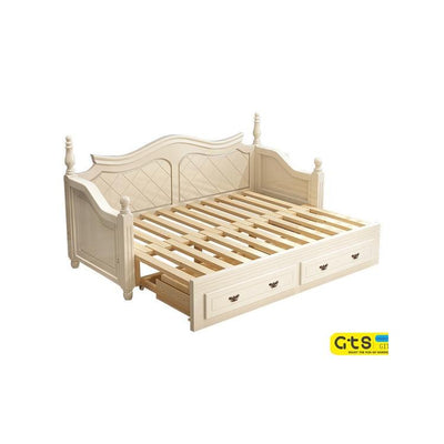 American Solid Wood Sofa Bed Bedroom Retractable Bed Folding Multifunctional Sitting Bed