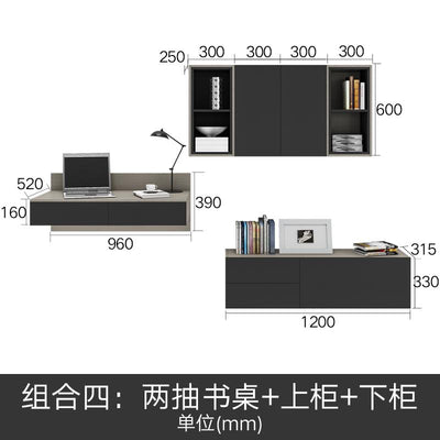 Desk Bookshelf Combination Nordic Simple Modern Small-family Computer Table and Study Table-top Desk