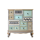 American Style Solid Wood Chest, Garden Painting Living Room Drawer Storage Side Cabinet, Porch