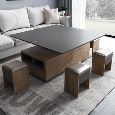 Coffee Table With Wheels Mobile Multifunctional Folding Dining Table With Chair Nordic Furniture