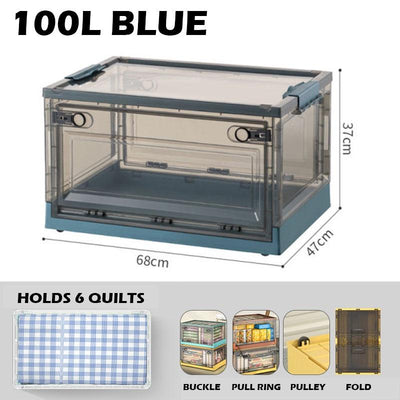 Koala 100L Transparent Foldable Storage Box with Wheels Made by Premium Quality Material