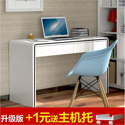 Modern and Simple Desktop Office Computer Corner Home Desk Combination Bookcase White Paint