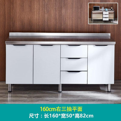 Simple stainless steel economical hearth integrated assembly kitchen cabinet household for renting