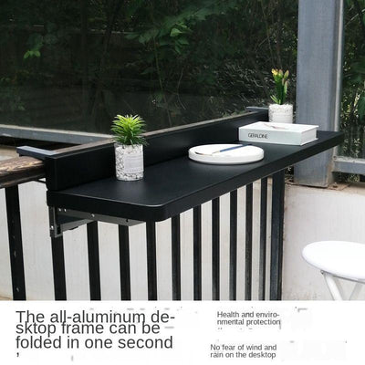 BEIMU Balcony Hanging Table Railing Metal Aluminum Alloy Folding Table Modern Home Bar Wall Hanging