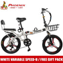 Phoenix Foldable Bicycle 7-speed Variable Speed Folding Bike High Carbon Steel Double Disc Brake