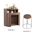 Folding Dining Household Small-sized Invisible Telescopic Solid Wood Space-saving Sideboard Table