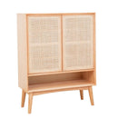 ⭐Ready Stock⭐ Nordic Solid Wood Entrance Shoe Cabinet Japanese-style Rattan Locker Simple Modern