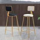 Nordic Wrought Iron Bar Chair Light Luxury Home Backrest High Chair Bar Stool