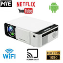 Home Projector T5/T6 Household Portable1080P LED Mini Projector HD Bluetooth WiFi Smart Android Home