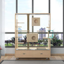 Home Solid Wood Cage Cabinet Villa Apartment Climbing Rack Luxury Large Space Nest Cat House