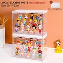 LED Light Acrylic Display Box Popmart Blind Box Display Box Figurine Display Case Magnetic Closure