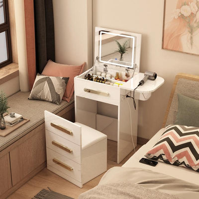 YICHANG Nordic Dressing Table Bedroom Modern Simple Storage Cabinet Integrated Flip Small Family