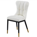 DF Nordic Dining Chair With Gold Foot Restaurant PU Leather Waterproof Leisure Chair,Modern Home