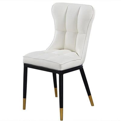 DF Nordic Dining Chair With Gold Foot Restaurant PU Leather Waterproof Leisure Chair,Modern Home