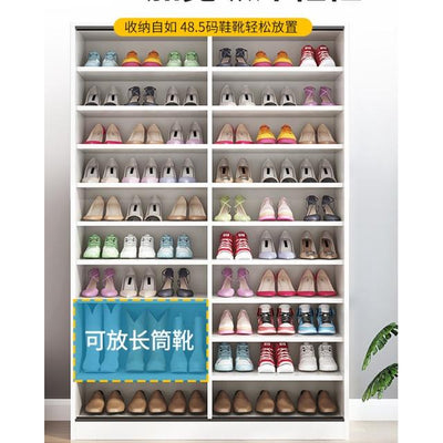 Shoe Rack Home Entrance Simple Modern High Vertical Sliding Door Shoe Rack Balcony Storage Solid