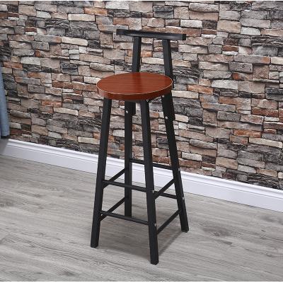 High Chair Bar Stool Minimalist Fashion Creative Steel Wood Thickened Dining Chair（70cm）