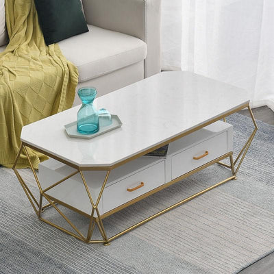 Tea Table Nordic Small Family-sized Marble Coffee Table Modern Simple Living Room Rectangular Coffee