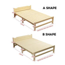 Free Mattress Solid Wooden Foldable Bed Single Bed Frame 1.2m Household Simple Double Solid Wood