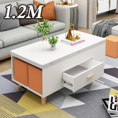 Multifunctional 3 In 1 Dining Table Home Folding Lifting Coffee Table Nordic Dual-purpose Telescopic