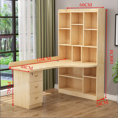 IN STOCK Solid Wood Bookshelf Combination Corner Children's Learning Home Student Computer Desktop