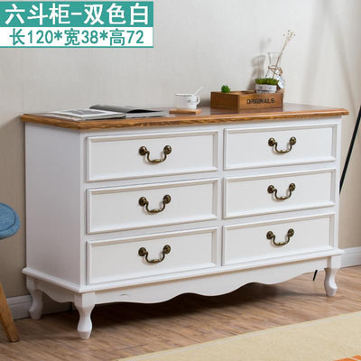 (MUWU) Solid Wood Simple Modern Storage Cabinet Drawer Living Room Locker Bedroom American Chest of