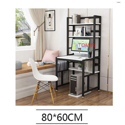 Multifunctional Study Table Laptop Table Home Office Desk with Bookshelf Storage Rack Display Shelf