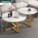 SENBIJU Small Coffee Table Nordic Side Table Round coffee table With Roller