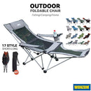 WONZOM Outdoor Foldable Chair Casual Portable Field Camping Chair Arm Chair Recliner Lounge Chair