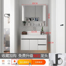 Nordic Bathroom Mirror Cabinet With Storage Solid Wood Mirror Waterproof Storage Cabinet Wash Basin