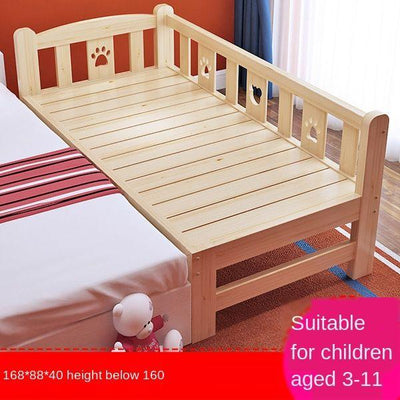 Solid Wood Baby Bed Baby Cot Boy Single Bed Girl Princess Bedside Bed Widened Small Bed With Rails