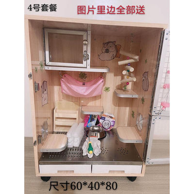 2021 Cat wood solid Cage Chinchilla ecological board pet air conditioning villa blind date cabinet