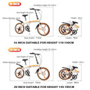 Foldable Bicycle 20 Inch Shimano 7-speed Variable Speed Folding Bicycle High Carbon Steel