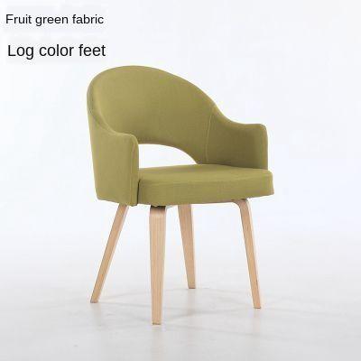 🔥Ready Stock🔥2020 Nordic Solid Wood Fabric Home Armrest Café Dining Table Chair Modern Minimalist