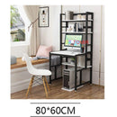 Multifunctional Study Table Laptop Table Home Office Desk with Bookshelf Storage Rack Display Shelf