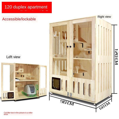 Byto Cat Cage Solid Cat With Cage Wood Villa Apartment Climbing Rack House Dispaly Cabinet Four