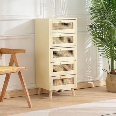 Koala Solid Wood Rattan Storage Cabinet Home Chest Of Drawers Bedroom Bedside Table Japanese Locker