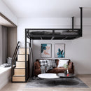 ZHESILE Nordic Loft Bed Overhead Bed Small Apartment Multifunctional Hammock Upper Bed